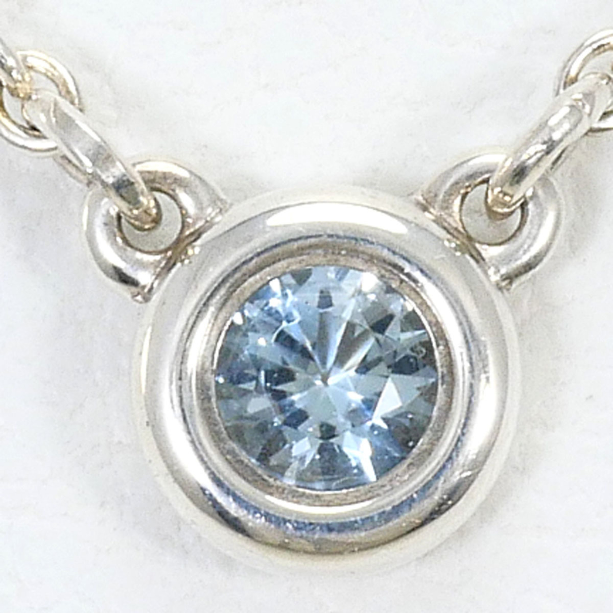 Tiffany & Co. By The Yard Silver Necklace With Aquamarine, Total Weight 1.6g,...